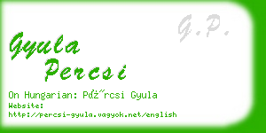 gyula percsi business card